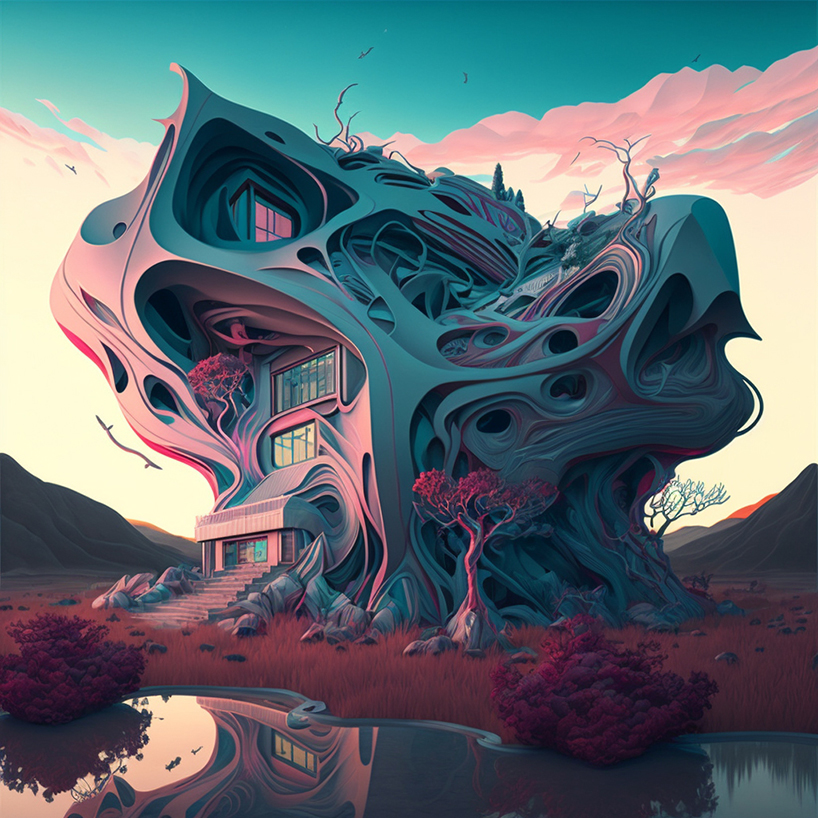 Futuristic House Thread Illustration