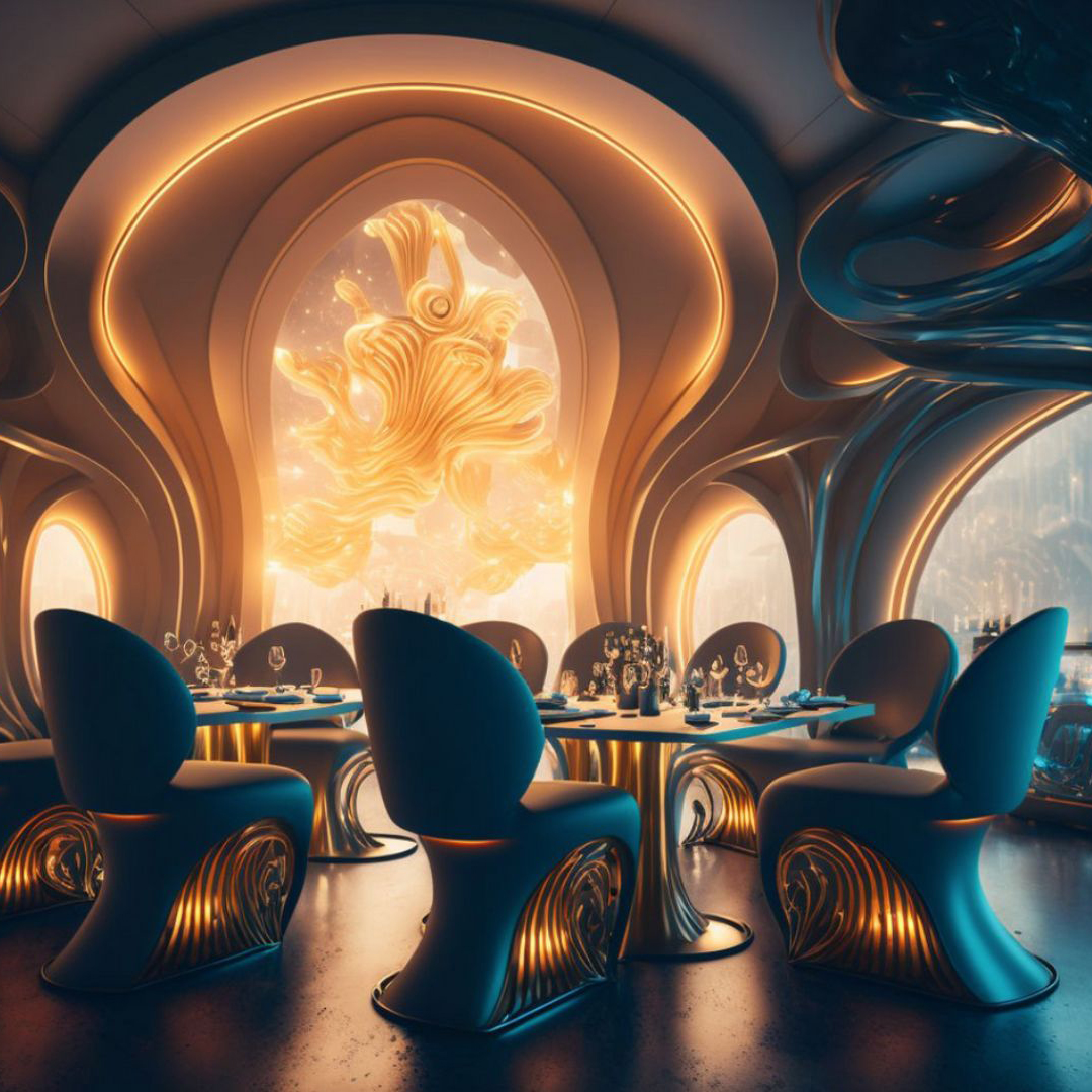 Luxury Futuristic Dining Hall
